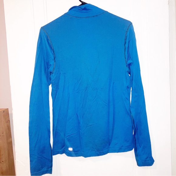 Smartwool lightweight cobalt bright blue base layer 3/4 zip size medium - Picture 2 of 7